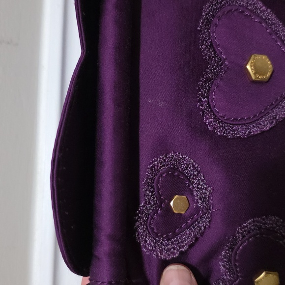 Marc by Marc Jacobs Party Girl Heart Clutch Bag Purple - Picture 4 of 12